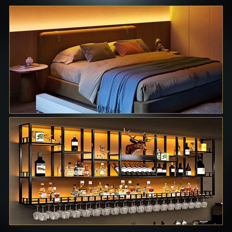 YM EBright YM E-Bright Led Strip Lights Waterproof IP68 Flexible Amber Yellow Strip Lights Exterior Interior 16.4Ft 600SMD for Home Bedroom Party Holiday Neon Decoration Stage Marine Lights (No Power Adapter) - Image 3